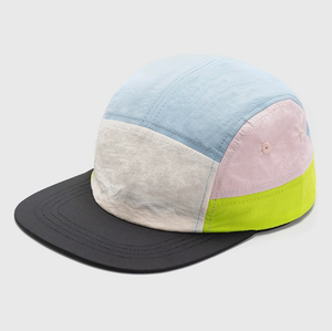 Custom Colorblock <b>Cap</b> Lightweight Quick Dry Nylon Camper <b>Hat</b> <b>Flat</b> Brim Outdoor Sports Baseball <b>Cap</b> - Product Image 3