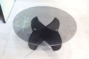 Gran oferta, mesa de centro redonda de diseño moderno, mesa de té de cristal gris, mesa de centro para sala de estar - Product Image 5