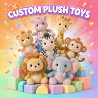Peluche personnalisée ODM/OEM en forme d'animal sauvage de dessin animé, poupée en peluche de haute qualité pour souvenirs de zoo, parc à thème, cadeau de vacances