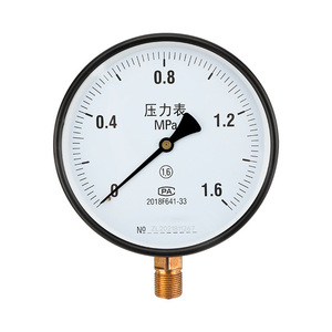 เกจวัดแรงดัน Y-150 ขนาด 150 มม. 0-1.6MPa ข้อต่อเกลียวทองแดง สำหรับใช้งานนิวเมติกและไฮดรอลิก - Product Image 2