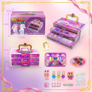 Kit <span class=keywords><strong>de</strong></span> <span class=keywords><strong>Maquillaje</strong></span> Seguro <span class=keywords><strong>para</strong></span> Niños con Esmalte <span class=keywords><strong>de</strong></span> Uñas y Joyería, Caja <span class=keywords><strong>de</strong></span> 3 Niveles <span class=keywords><strong>para</strong></span> Comercio Electrónico Transfronterizo, Estándar UE y EE. UU. - Product Image 1