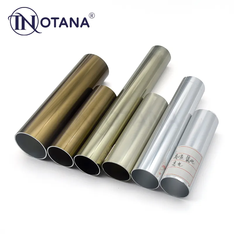 Tube de main courante à profil rond en aluminium de 50mm pour balustrades profilés anodisés couleur champagne anodisés