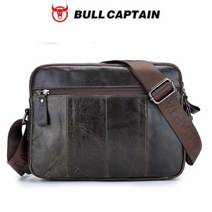 Bolso Mensajero BULL CAPTAIN para Hombre, de Cuero Genuino de Primera Capa, Clásico, para Negocios, Bandolera, para el Trabajo y Uso Diario - Product Image 6