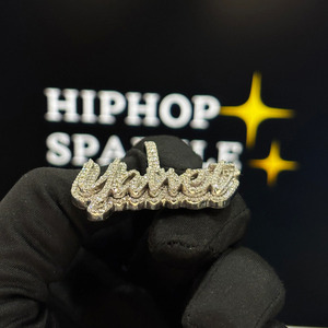 Custom <b>Name</b> Pendant 1.9 Inch Iced Out Moissanite Hip Hop Jewelry 925 Sterling Silver Luxury Bling <b>Chain</b> Pendant for Men Women - Product Image 5