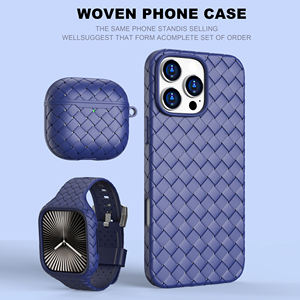 Funda protectora con patrón de tejido impermeable original para todos los teléfonos compatibles con <span class=keywords><strong>iPhone</strong></span> 15 16 <span class=keywords><strong>Pro</strong></span> <span class=keywords><strong>Max</strong></span> Características Char inalámbrico - Product Image 2