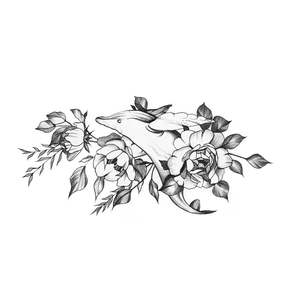 Autocollant temporaire de tatouage de fleur de lotus pour femme Pochoir pour le corps au henné pour hommes Vagin à base de plantes Jus de fruits Autocollants personnalisés semi permanents - Product Image 4