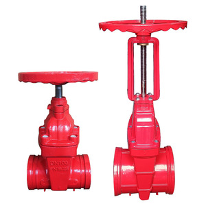 Vanne de porte de lutte contre l'incendie rainurée à tige montante en fonte ductile à siège résilient - Product Image 1