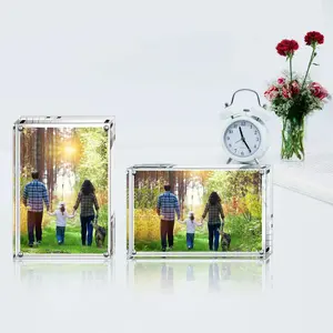 Wholesale Double Side Thickened Acrylic Block Photo Frame Custom Sizes Magnetic Frame 3x2 7x5 8x6 Picture Holder