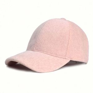 Casquettes de baseball unisexes en polaire chaude de haute qualité, couleur unie, motif lettres, avec boucle métallique, pour toutes les saisons, vente en gros - Product Image 2