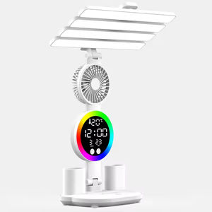 Rechargeable Eco-Friendly Plastic LED <b>Desk</b> Lamp Foldable Reading Table Lamp with <b>Digital</b> <b>Clock</b> Pen Holder Calendar Date Display - Product Image 4