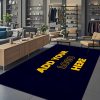 Tapis de sol personnalisé en flanelle de polyester, antidérapant, résistant à la corrosion, avec logo imprimé, pour l'entrée de la maison, la salle de bain, le hall d'hôtel, décoration