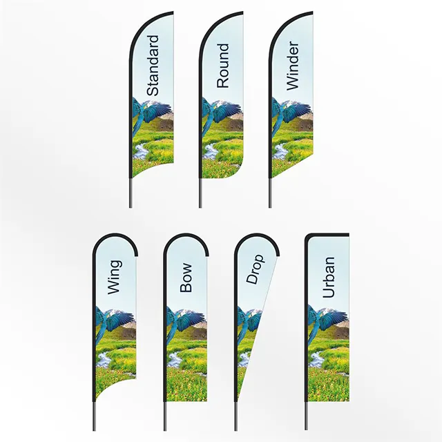 custom Advertising Rectangle knife banner flag Teardrop Beach Feather Flying banner