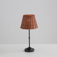 Lampe de table en bambou et rotin moderne à succès, faite à la main, rétro, décorative, pour salon, hôtels, fonction de gradation par batterie