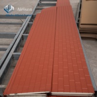 Panneau métallique isolé PIR écologique, motif brique sculpté, résistant au feu, décoration murale extérieure moderne pour maison préfabriquée