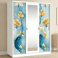 Armoire métallique personnalisée imprimée pour chambre à coucher, placard en acier ignifuge et étanche pour rangement domestique