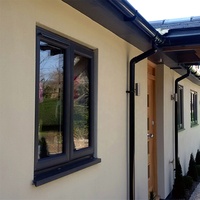 Fenêtre à battant moderne en aluminium sur mesure, double vitrage trempé, à rupture de pont thermique, pour projets résidentiels extérieurs (maisons et villas)