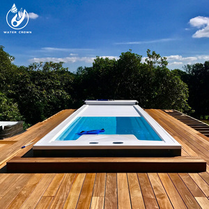 Couverture de <span class=keywords><strong>piscine</strong></span> automatique en alliage d'aluminium léger, <span class=keywords><strong>volet</strong></span> roulant <span class=keywords><strong>électrique</strong></span> de sécurité avec lames métalliques rigides <span class=keywords><strong>pour</strong></span> piscines de luxe - Product Image 2