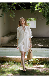 Blusas y Camisas Personalizadas para Mujer, Estilo Francés Informal, 100% Lino Natural, Camisa de Manga Larga con Solapa para Mujer - Product Image 3