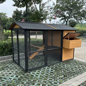 Casetta per Animali Domestici Superiore in Legno di Grandi Dimensioni, Habitat Esterno Ben Costruito con Chiusura a Bottone per Polli, Conigli, Piccioni, Cortile e Giardino - Product Image 2