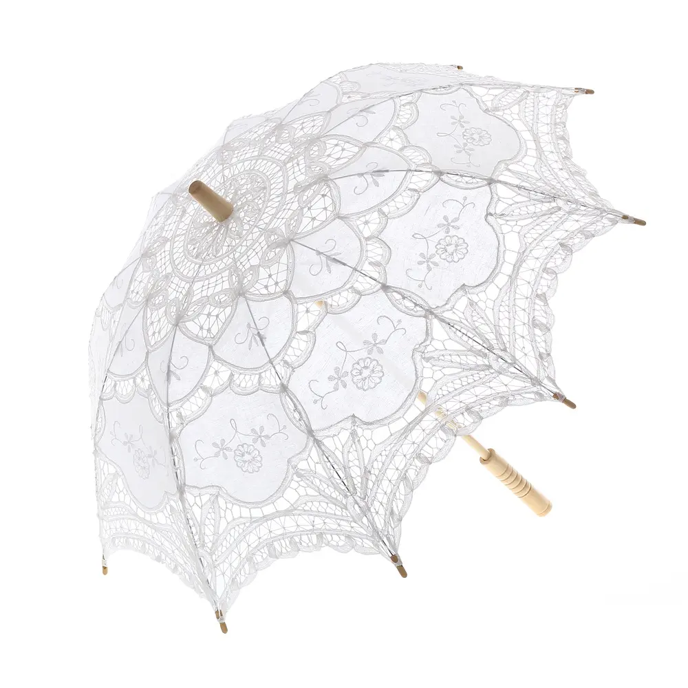 Ameliebridal-paraguas de encaje para decoración de bodas, sombrilla de encaje para fiesta victoriana, regalo de Baby Shower, hecho a mano