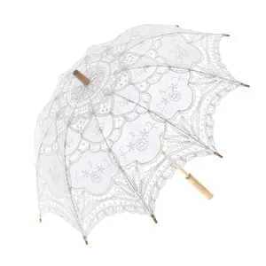 Ameliebridal Victorian Party Gifts Baby Shower Handmade Favor Wedding Decoration Lace Umbrella Battenburg Lace Parasol Umbrella