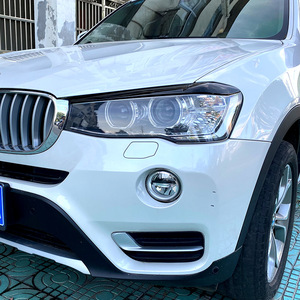Bmw X3 X4 F25 F26 2014 2017 Headlight Eyebrow Decal Piano Black Carbon Fiber Texture Abs Body Stickers - Product Image 3