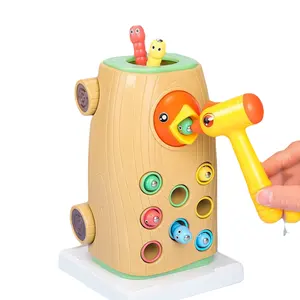 Polifunzionale picchio giocattolo per bambini educazione precoce gioco di Puzzle magnetico di abilità motorie fini giocattolo per bambini martello musica giocattolo
