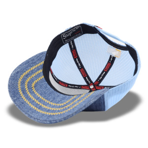 Casquette en jean brodée à 5 panneaux TCAP China Custom, respirante, style trucker - Product Image 6