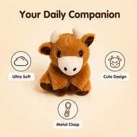 Porte-clés en peluche Vache des Highlands, Adorable breloque de sac en peluche, Pendentif créatif pour sacs, sacs à main, sacs à dos et clés