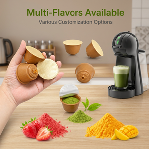 Cápsulas de Matcha con Sabor a Fresa Compatibles con Dolce Gusto, Té Verde Orgánico de Grado Ceremonial, Admite Marca Personalizada - Product Image 1