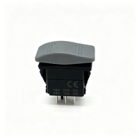 Interrupteurs à bascule étanches DC 12/24V de qualité marine, couvercle gris, 4 broches ON-OFF-ON pour yacht, voiture, électronique
