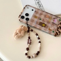Coque de téléphone INS mignonne à motif écossais et ours dessert pour iPhone 18 Pro Max 17 16 15 14 13, fine et antichoc