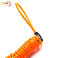 Câble de rappel en spirale Jinta 3,5*1500mm orange haute visibilité pour casque et stationnement temporaire