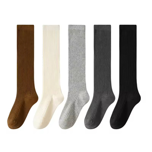 Wholesale Online Solid Color Over the <b>Knee</b> Winter Warm Cotton Long Kids Girls Student <b>Socks</b> Preppy Children's Calf <b>High</b> Quality - Product Image 2