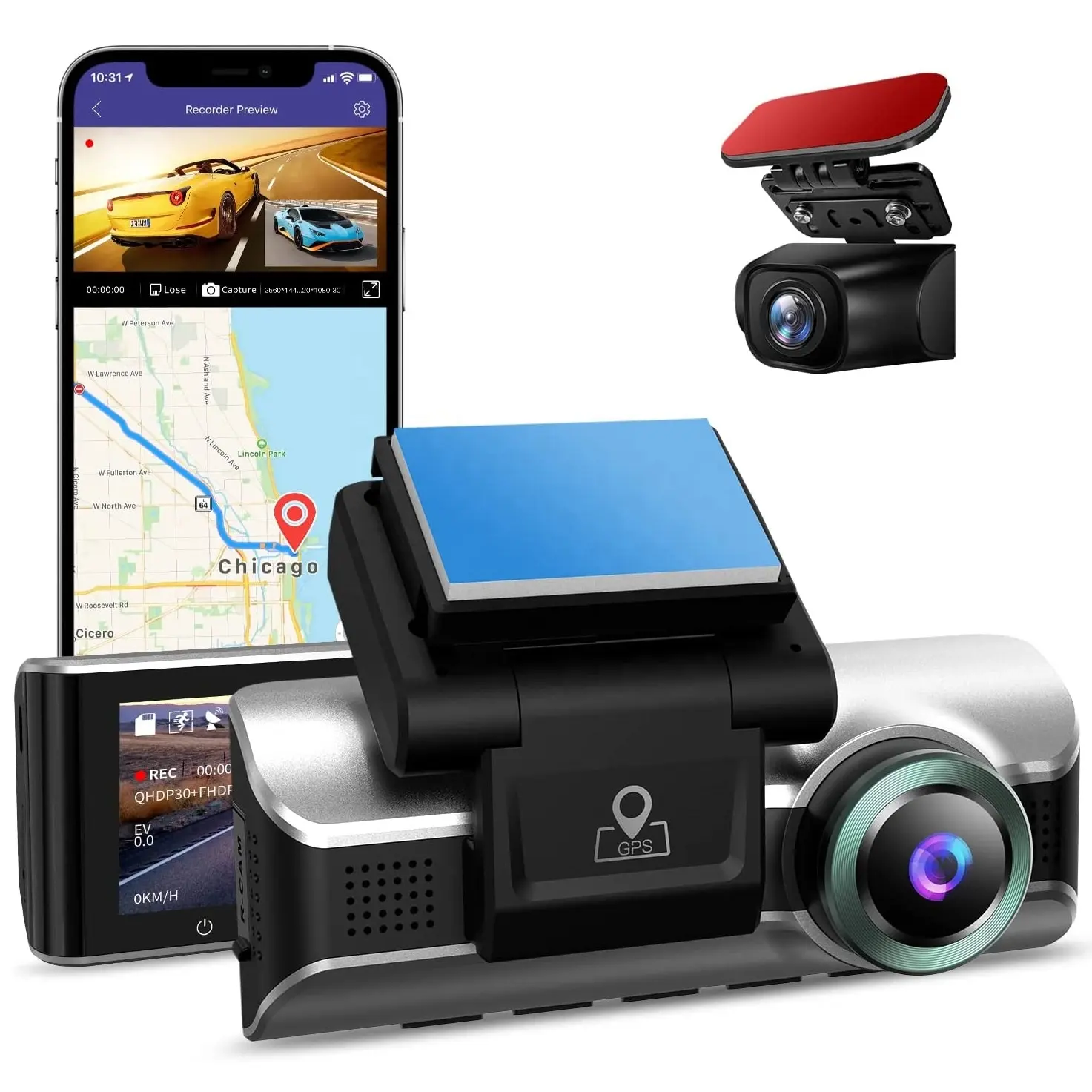 AZDOME M550 Bestes Auto DVR Sony Objektiv Fahrzeug Blackbox 3ch hoch auflösende Auto kamera 3840*2160P DASH CAM mit WiFi GPS 4K Dashcam
