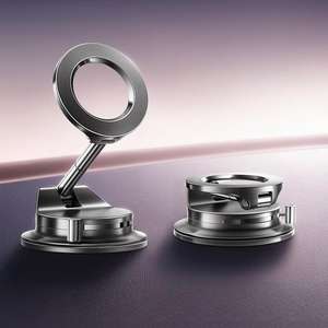 Support de téléphone portable pliable et flexible pour voiture, rotation à 360°, ventouse magnétique, étanche à la poussière, hauteur réglable - Product Image 2