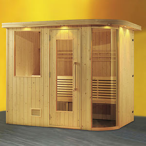 Traditionelle Spa-Sauna für <span class=keywords><strong>4</strong></span> Personen aus Kanadischem Hemlock- und Zedernholz, Infrarot-Finnische Sauna für den Innenbereich - Product Image 5
