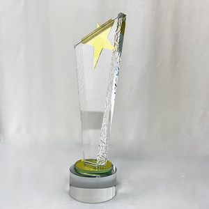 MH-J0322 rõ ràng Glass Golden Star Blade <span class=keywords><strong>Trophy</strong></span> pha lê Sao <span class=keywords><strong>Trophy</strong></span> cho món quà lưu niệm - Product Image 5