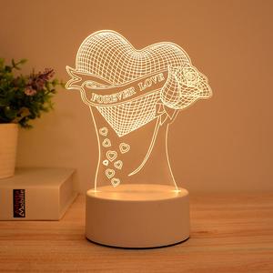 מודרני לילה 3d אור לילה אור 3d אשליית אנימה אקריליק הוביל מנורת בסיס לחג המולד תפאורה abs שולחן מנורת שולחן הגוף אפקט הלילה