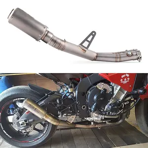 Motocicleta ESCAPE Para Yamaha YZF R1 YZR-R1 2015-2017 Motocicleta Sistema de Escape Silenciador Escape Slip On Contato Médio Link Pipe