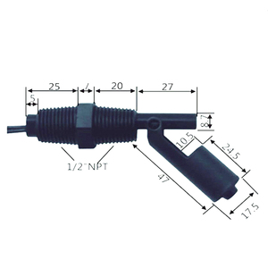 Interrupteur de niveau d'eau vertical magnétique à bille unique EP2000A 0~110VAC~220VAC 1/2NPT, contrôleur de niveau de liquide en plastique - Product Image 2