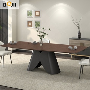 Moderno stile europeo rettangolo disegni tavolo da pranzo con Base in acciaio nordico in legno casa cucina sala da pranzo mobili Villa uso - Product Image 5