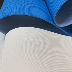 Bande transporteuse pour machine à nouilles, bande transporteuse pour machine à pâtisserie, bande transporteuse en PU bleu à motif <span class=keywords><strong>diamant</strong></span> - Product Image 5