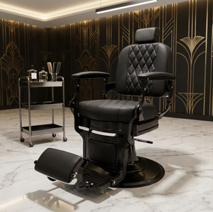 Beauty Salon Furniture Reclining Shaving Styling <b>Chair</b> Modern Black Heavy Duty <b>Barber</b> <b>Chair</b> PU Leather for Sale - Product Image 1