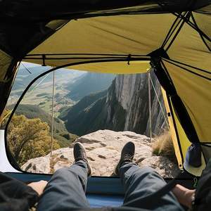 Tente de randonnée imperméable pour 2 personnes, légère, coupe-vent, pour le camping, la randonnée, l'alpinisme, équipement de plein air facile à installer - Product Image 4