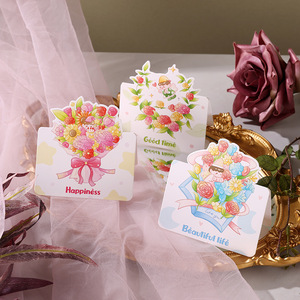 Carte de vœux romantique personnalisée de petite taille, vente en gros directe d'usine disponible, carte de vœux avec des fleurs de dessin animé - Product Image 4