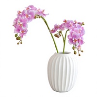 Künstliche Schmetterlingsorchidee 3 Zweige 12 Blüten Seidenblume 3D Blumenarrangement für Heim- und Hochzeitsdekoration