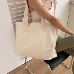 Bolso <span class=keywords><strong>de</strong></span> Playa Extra Grande Bangji, Reutilizable, Lavable, <span class=keywords><strong>de</strong></span> <span class=keywords><strong>Tela</strong></span> <span class=keywords><strong>Beige</strong></span> Natural, Lona <span class=keywords><strong>de</strong></span> Polialgodón, Bolso <span class=keywords><strong>de</strong></span> Lona en Blanco - Product Image 3