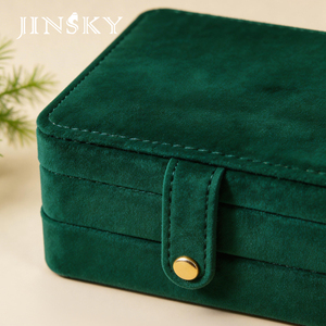 Exquisite Compact Portable Travel Jewelry Box Luxury Velvet Storage <b>Case</b> For Gold Rings <b>Earrings</b> Necklaces - Product Image 4