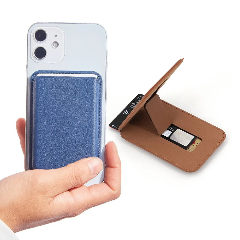 Variety Wallet Pocket Credit Card Leather Phone Stand For iPhone Strong Magnetic Cell Phone Card Holder For Android Smartphone